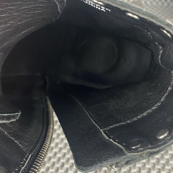 ASH Wolf Studded Combat Boots Womens Size 40 Black Leather Casual Lace Up - Picture 9 of 13